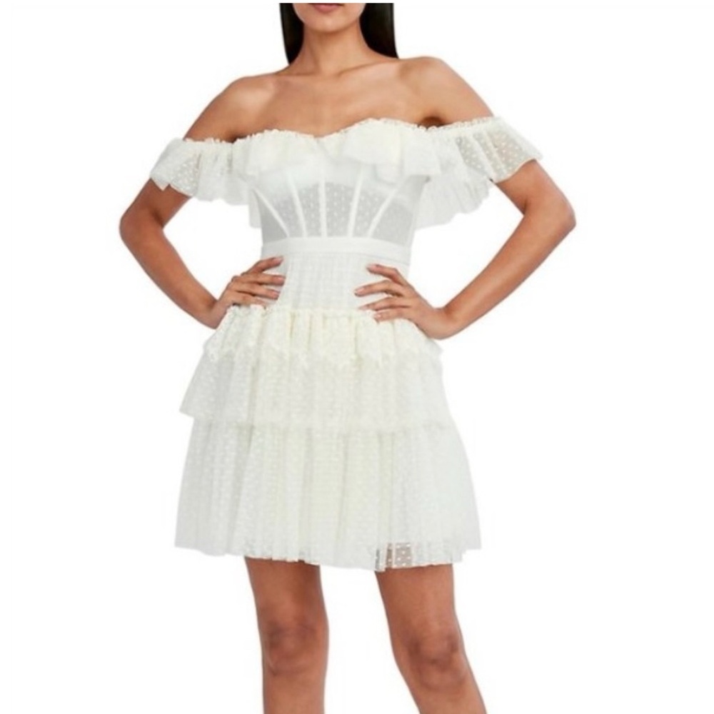 BCBMAXAZRIA Off-The-Shoulder Corset Minidress NWT